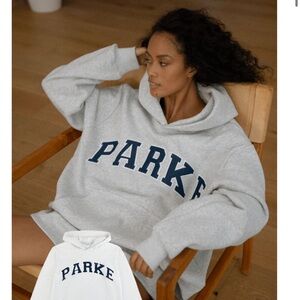 PARKE Women's Gray & Navy Varsity Hoodie